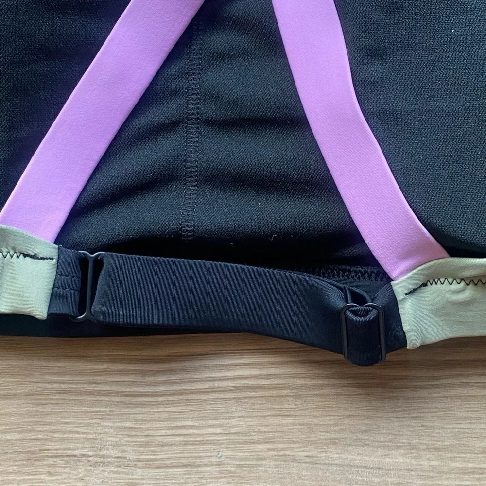 Prana Black and Tan Bikini with Pink Accents